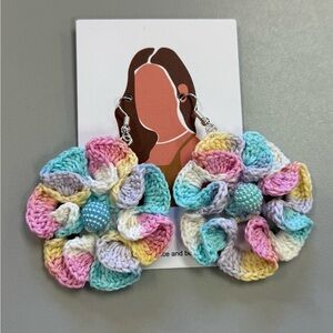 Multicolor Crochet Flower Earrings